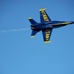 Single USN Blue Angel Flying
